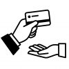 Outline Hand And Credit Card Icon. Investments And Loans. To Lend. The Need For Money. Vector. The Image Is Isolated On A White Background. - Grupo Contabiliza